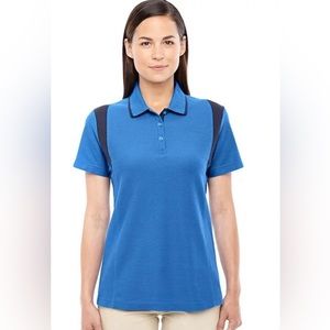 Devon & Jones Ladies Colorblock Polo Shirt French Blue/Navy - XXL 💯% Cotton NWT